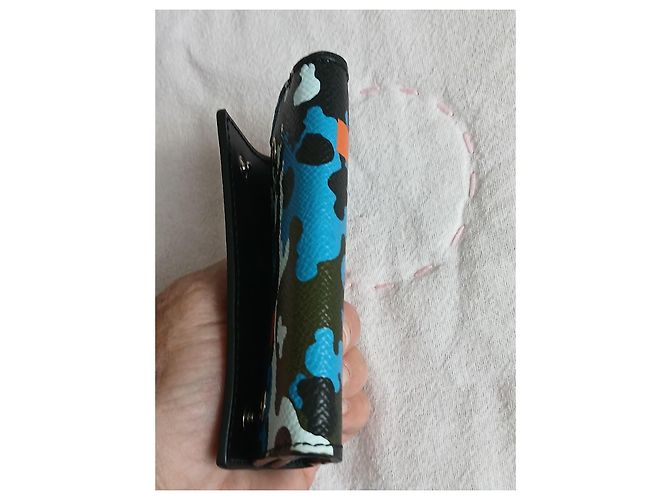 Burberry Camouflage Print Wallet Blue Green Orange - view 8