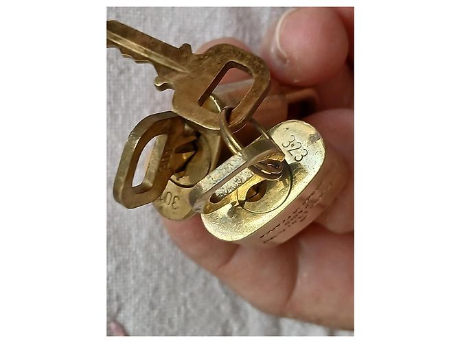 Louis Vuitton Vorhängeschloss Set Goldfarben mit Schlüsseln Golden - Ansicht 3