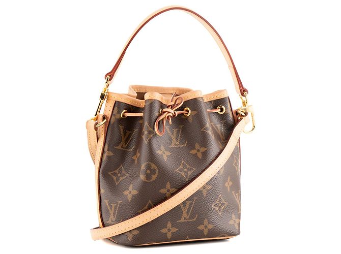 Noe LOUIS VUITTON - Borsa a tracolla Noé Nano Louis Vuitton in tela monogram coated Marrone - vista 2