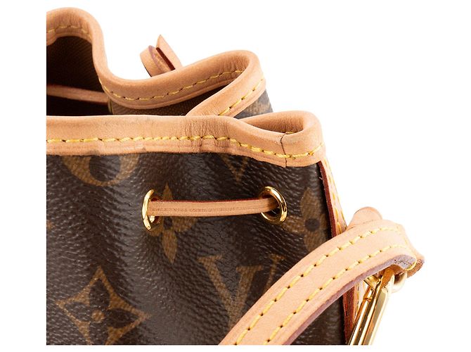 Noe LOUIS VUITTON - Borsa a tracolla Noé Nano Louis Vuitton in tela monogram coated Marrone - vista 5