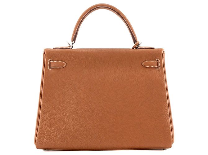 HERMÈS - Borsa a mano Hermès Kelly 32 in pelle Togo gold HSS - vista 3