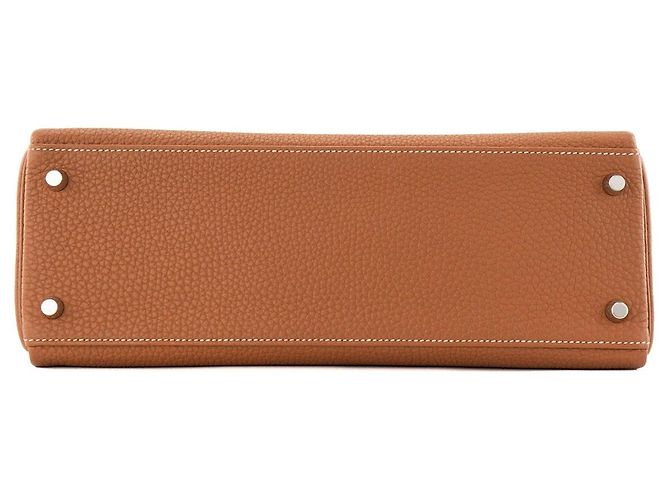 HERMÈS - Borsa a mano Hermès Kelly 32 in pelle Togo gold HSS - vista 4