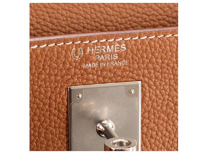 HERMÈS - Borsa a mano Hermès Kelly 32 in pelle Togo gold HSS - vista 7