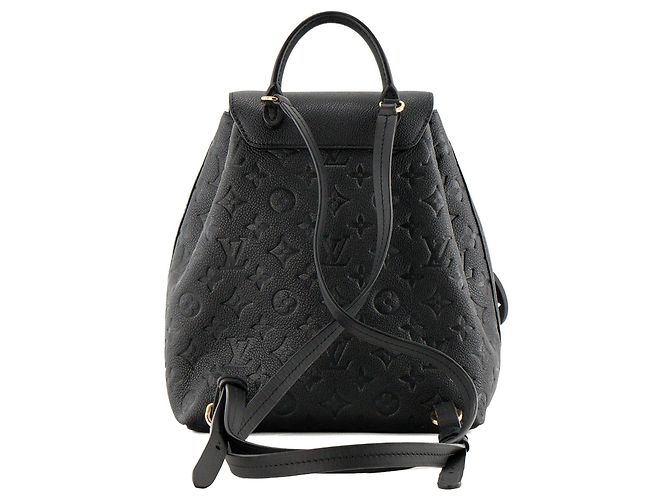 LOUIS VUITTON - Louis Vuitton Montsouris Rucksack aus schwarzem Empreinte-Leder - Ansicht 3