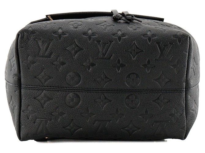 LOUIS VUITTON - Louis Vuitton Montsouris Rucksack aus schwarzem Empreinte-Leder - Ansicht 4