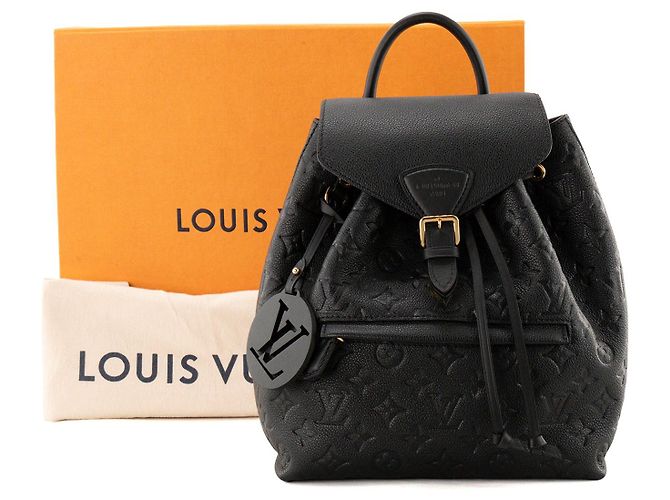 LOUIS VUITTON - Louis Vuitton Montsouris Rucksack aus schwarzem Empreinte-Leder - Ansicht 8