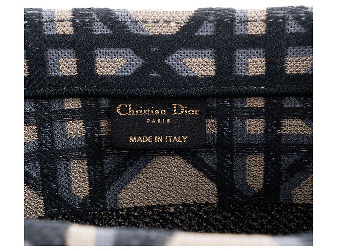 DIOR - Borsa shopper BookTote media Dior in tela grigia e blu - vista 5