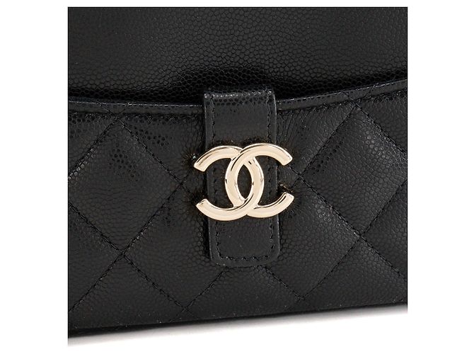 CHANEL - Borsa a tracolla Chanel Wallet On Chain in pelle caviar nera Nero - vista 5