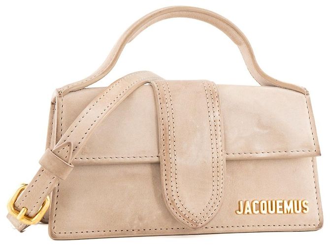 JACQUEMUS - Borsa a tracolla Bambino Jacquemus in camoscio grigio - vista 2
