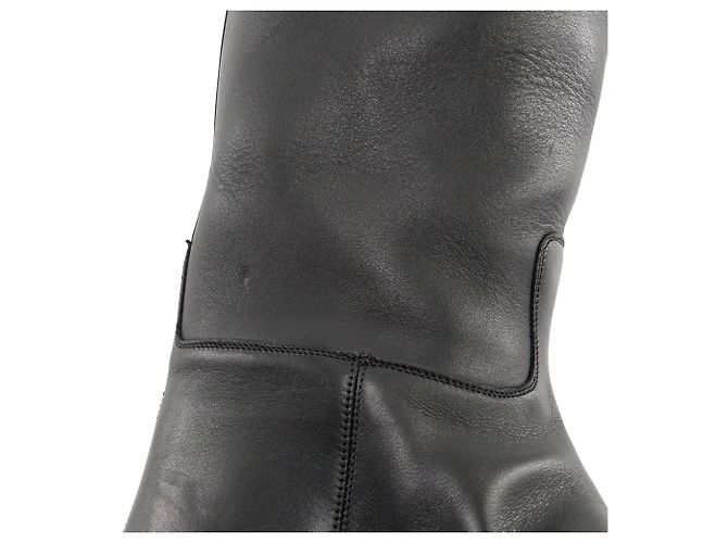 HERMÈS - Botas Jumping Hermès en cuero liso negro (T37,5) - vista 5