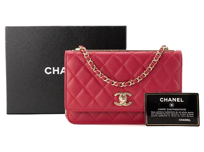 CHANEL - Borsa a tracolla Wallet On Chain Trendy CC Chanel in pelle liscia rosa - vista 11