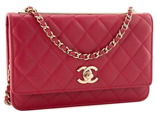 CHANEL - Borsa a tracolla Wallet On Chain Trendy CC Chanel in pelle liscia rosa - vista 2