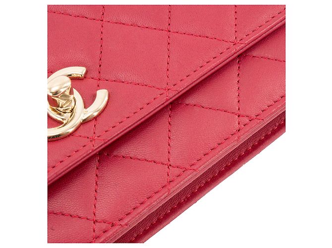CHANEL - Borsa a tracolla Wallet On Chain Trendy CC Chanel in pelle liscia rosa - vista 6