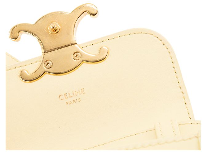 Céline CELINE - Mini borsa a tracolla Claude Triomphe in pelle liscia gialla Giallo - vista 6