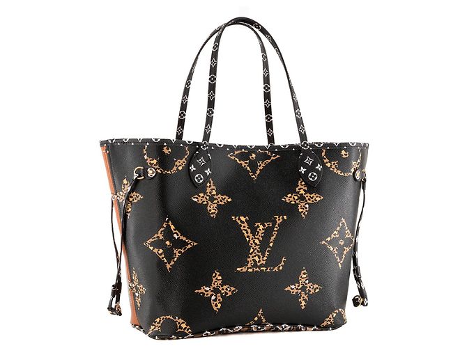 LOUIS VUITTON - Borsa tote Neverfull MM Giant Jungle Léopard Louis Vuitton in toile enduite monogrammée edizione limitata - vista 2