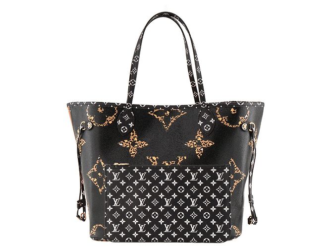 LOUIS VUITTON - Borsa tote Neverfull MM Giant Jungle Léopard Louis Vuitton in toile enduite monogrammée edizione limitata - vista 3