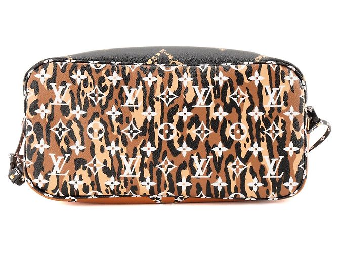 LOUIS VUITTON - Borsa tote Neverfull MM Giant Jungle Léopard Louis Vuitton in toile enduite monogrammée edizione limitata - vista 5
