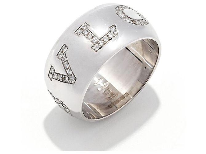 Bulgari Monologo Ring Weißgold 750/18K Diamant Pavé 0,90 ct Gr. 56 Massiv mit Box Luxus - Ansicht 7