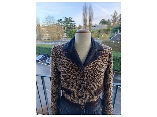 Abrigo Dolce & Gabbana Tweed y Denim Multicolor - vista 2