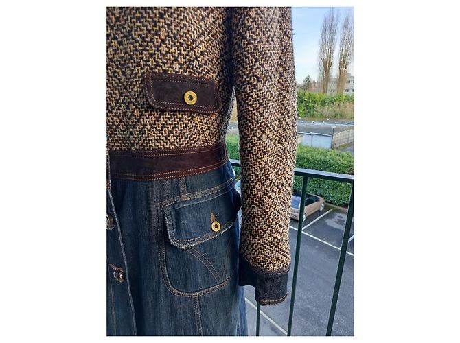 Abrigo Dolce & Gabbana Tweed y Denim Multicolor - vista 4
