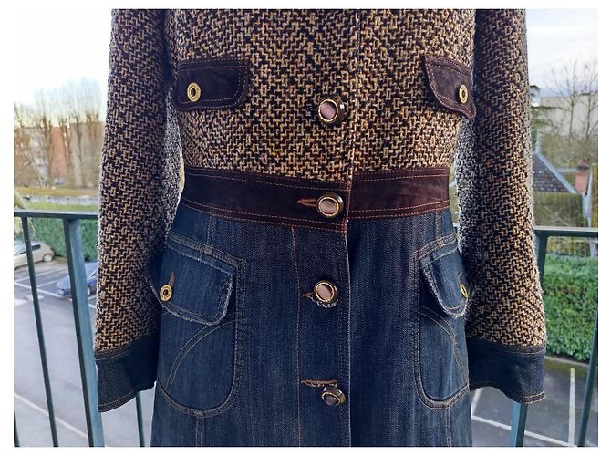 Abrigo Dolce & Gabbana Tweed y Denim Multicolor - vista 6