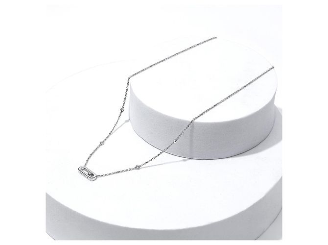 Messika Move Uno Kette Weißgold 750/18K Diamant Collier 2023 Full Set Luxus Silber - Ansicht 2