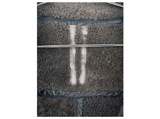 Abrigo de cuero y piel de oveja Rick Owens Sample Castaño - vista 19