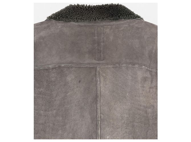 Abrigo de cuero y piel de oveja Rick Owens Sample Castaño - vista 8