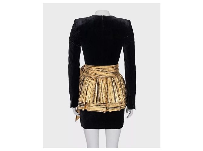 Abito Peplum Oro Alexandre Vauthier NWOT Sz.36 Usato - vista 3