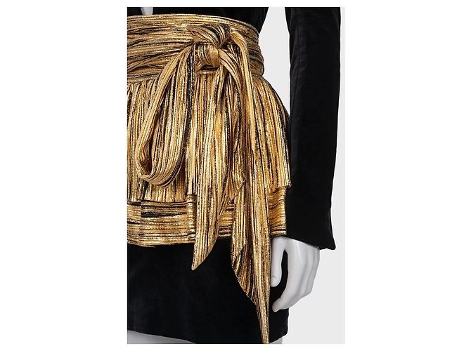 Abito Peplum Oro Alexandre Vauthier NWOT Sz.36 Usato - vista 4