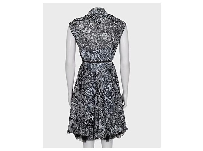 Alexander McQueen Abendkleid aus schwarzer Seidenspitze Sz.40 gebraucht - Ansicht 3