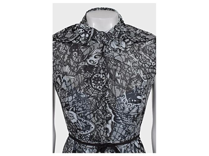 Alexander McQueen Abendkleid aus schwarzer Seidenspitze Sz.40 gebraucht - Ansicht 4