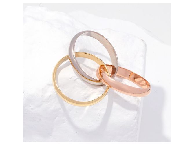 Cartier Trinity Ring schmales Modell Tricolor Gold 750/18K Gr. 48 Luxus - Ansicht 3