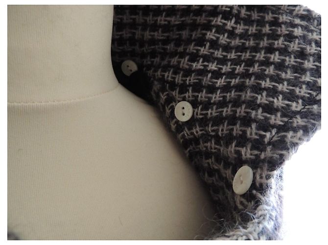 Chanel Abrigo de Tweed Mohair y Cordero de Mongolia Métiers d'Art Paris Dallas Negro Blanco - vista 14