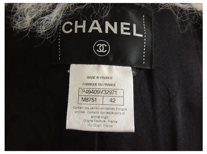Chanel Abrigo de Tweed Mohair y Cordero de Mongolia Métiers d'Art Paris Dallas Negro Blanco - vista 6