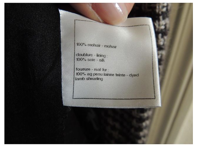 Chanel Abrigo de Tweed Mohair y Cordero de Mongolia Métiers d'Art Paris Dallas Negro Blanco - vista 7
