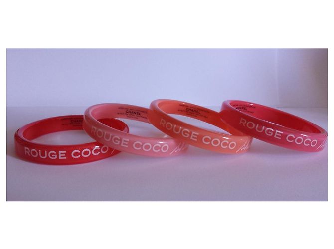 Set de brazaletes rígidos Chanel ROUGE COCO Rosa Roja Naranja - vista 2