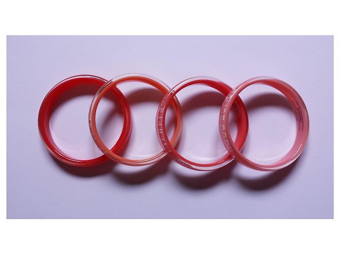 Set de brazaletes rígidos Chanel ROUGE COCO Rosa Roja Naranja - vista 3