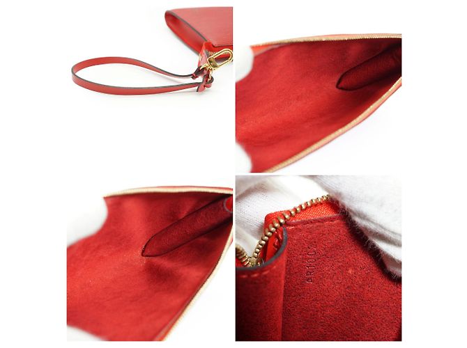 Louis Vuitton Vintage Red Epi Leather Pochette Accessoires Handtasche Rot - Ansicht 6