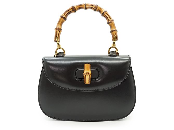 Gucci Borsa 2 Way Small Top Handle Bamboo 1947 Reedition in pelle nera Nero - vista 2