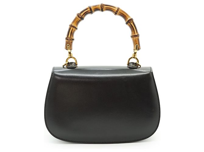Gucci Borsa 2 Way Small Top Handle Bamboo 1947 Reedition in pelle nera Nero - vista 3