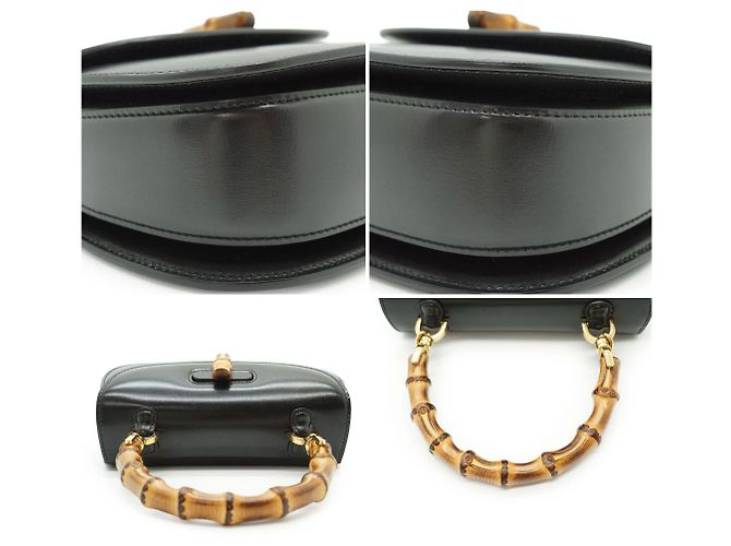 Gucci Borsa 2 Way Small Top Handle Bamboo 1947 Reedition in pelle nera Nero - vista 5