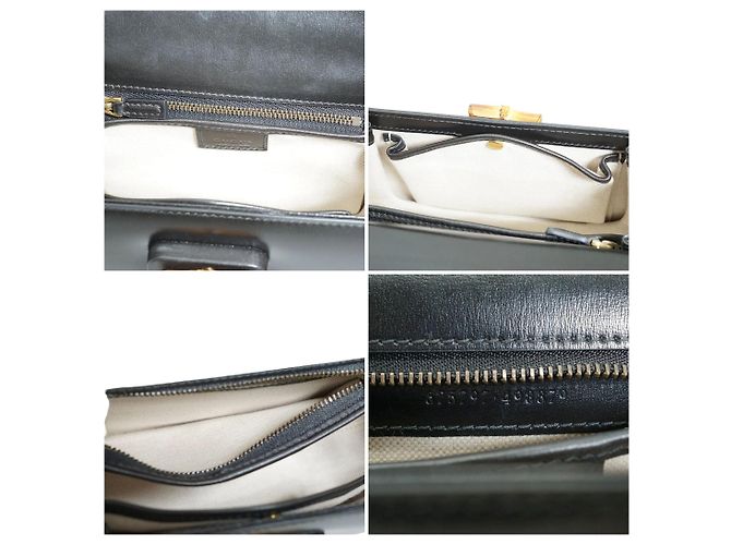 Gucci Borsa 2 Way Small Top Handle Bamboo 1947 Reedition in pelle nera Nero - vista 6