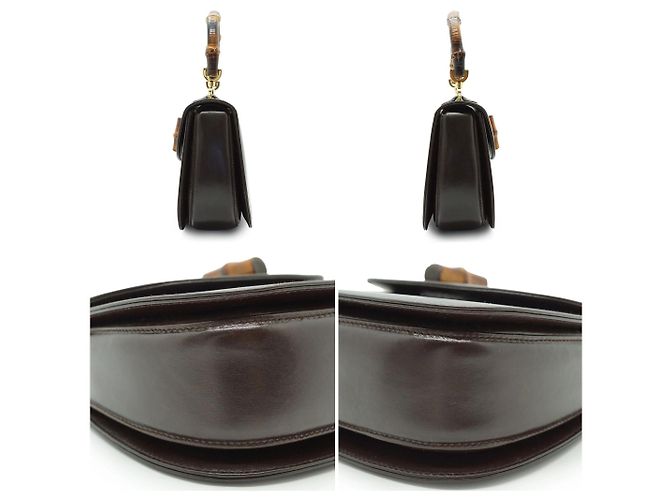 Gucci Borsa 2 Way Small Top Handle Bamboo 1947 Reedition in pelle marrone - vista 4
