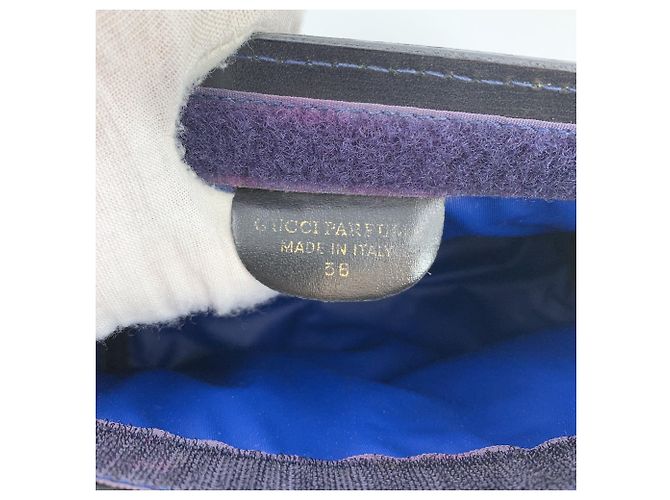 Gucci Vintage Blue Canvas Monogram GG Supreme Web Ophidia Clutch Blau - Ansicht 6