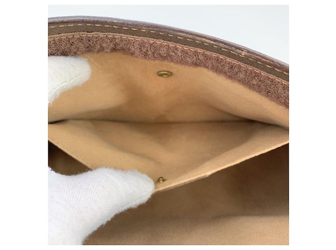 Gucci Clutch Vintage Ophidia in tela monogram GG Supreme marrone con banda Web - vista 7