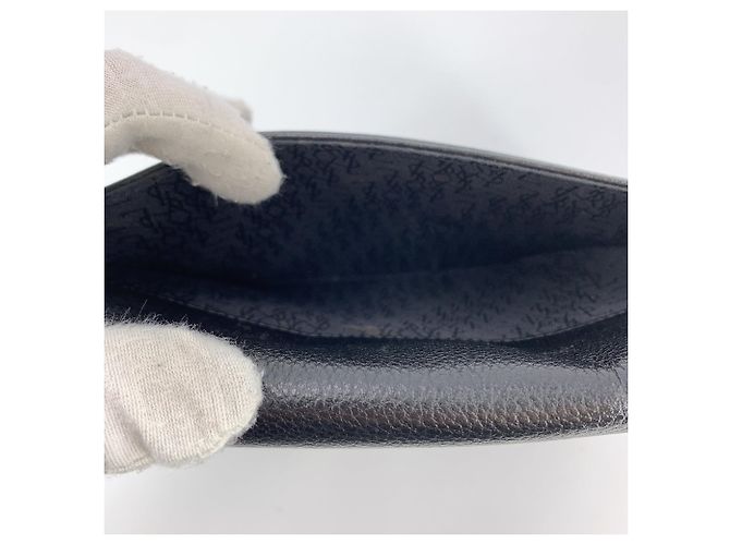Yves Saint Laurent Clutch a busta vintage in pelle grana nera Nero - vista 7