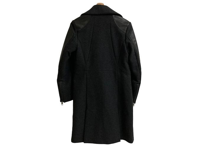 Autre Marque Cappotto Melton in pelle Diesel Nero - vista 4