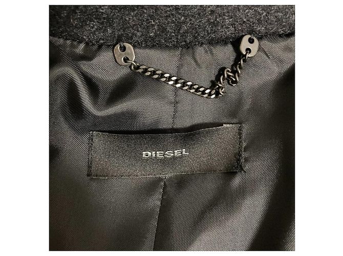 Autre Marque Cappotto Melton in pelle Diesel Nero - vista 5