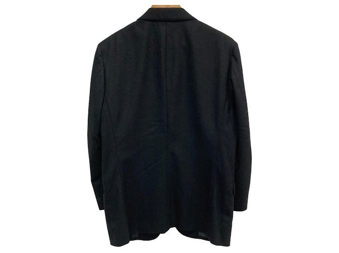 Autre Marque Papas Plus taillierter Flanell-Sakko Schwarz - Ansicht 3